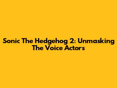 Sonic The Hedgehog 2: Unmasking The Voice Actors