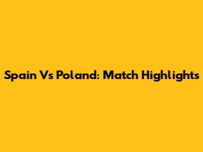 Spain Vs Poland: Match Highlights