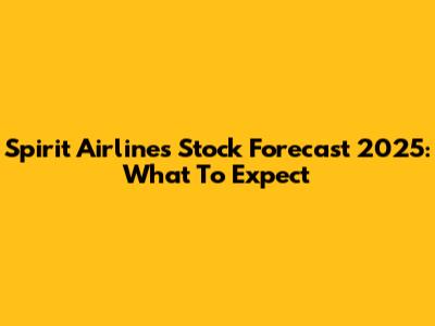 Spirit Airlines Stock Forecast 2025: What To Expect
