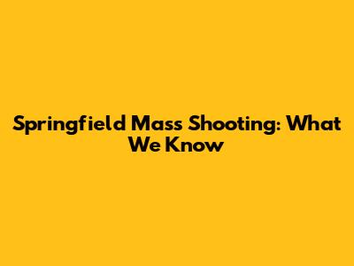 Springfield Mass Shooting: What We Know