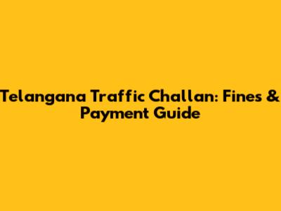 Telangana Traffic Challan: Fines & Payment Guide