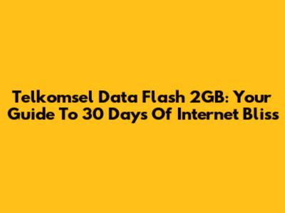 Telkomsel Data Flash 2GB: Your Guide To 30 Days Of Internet Bliss