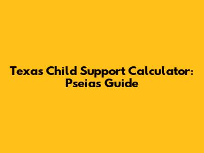 Texas Child Support Calculator: Pseia's Guide