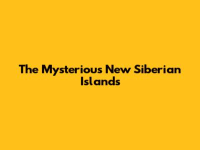 The Mysterious New Siberian Islands