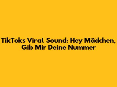 TikTok's Viral Sound: "Hey Mädchen, Gib Mir Deine Nummer"