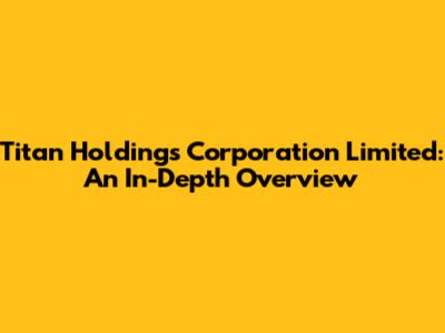 Titan Holdings Corporation Limited: An In-Depth Overview