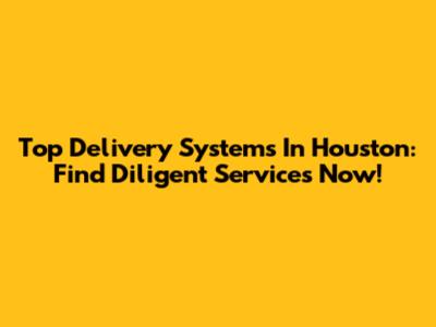 Top Delivery Systems In Houston: Find Diligent Services Now!