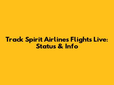 Track Spirit Airlines Flights Live: Status & Info