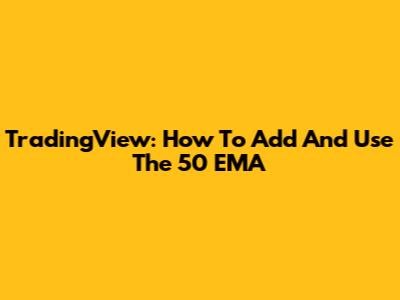 TradingView: How To Add And Use The 50 EMA