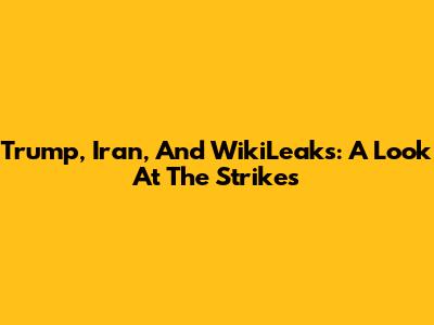 Trump, Iran, And WikiLeaks: A Look At The Strikes