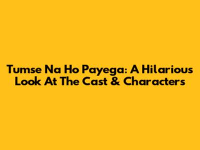 Tumse Na Ho Payega: A Hilarious Look At The Cast & Characters