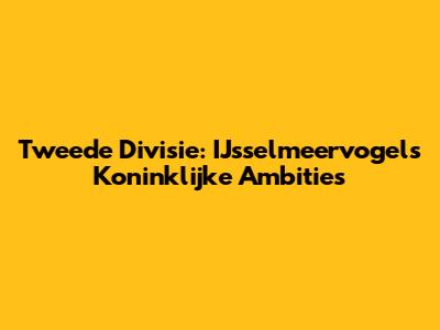 Tweede Divisie: IJsselmeervogels' Koninklijke Ambities