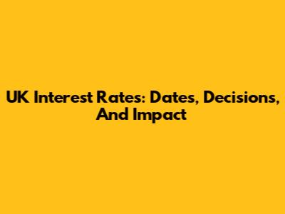UK Interest Rates: Dates, Decisions, And Impact