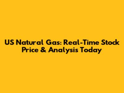 US Natural Gas: Real-Time Stock Price & Analysis Today