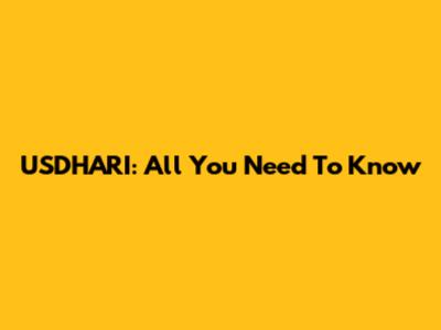 USDHARI: All You Need To Know