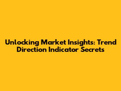 Unlocking Market Insights: Trend Direction Indicator Secrets