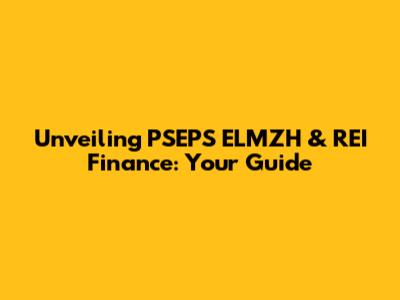 Unveiling PSEPS ELMZH & REI Finance: Your Guide
