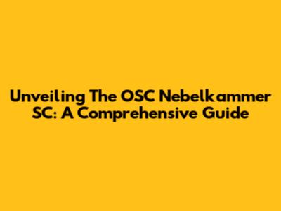 Unveiling The OSC Nebelkammer SC: A Comprehensive Guide