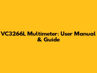 VC3266L Multimeter: User Manual & Guide