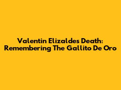Valentin Elizalde's Death: Remembering The Gallito De Oro