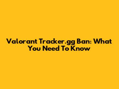 Valorant Tracker.gg Ban: What You Need To Know