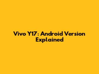 Vivo Y17: Android Version Explained