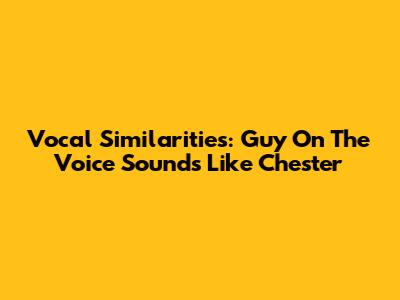 Vocal Similarities: Guy On The Voice Sounds Like Chester