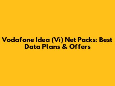 Vodafone Idea (Vi) Net Packs: Best Data Plans & Offers