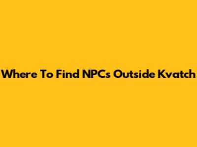 Where To Find NPCs Outside Kvatch