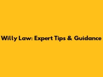 Willy Law: Expert Tips & Guidance
