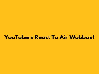 YouTubers React To Air Wubbox!