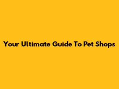 Your Ultimate Guide To Pet Shops