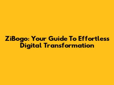 ZiBogo: Your Guide To Effortless Digital Transformation