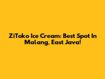 ZiToko Ice Cream: Best Spot In Malang, East Java!